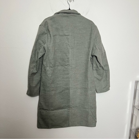 NWT Petal & Pup Long Grey Coat Lightweight Single Button Collared Coat - Picture 8 of 9